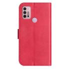 For Motorola Moto G10 / G20 / G30 Dual-Folded S-shape Leather Phone Case(Rose Red) - 3