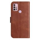 For Motorola Moto G10 / G20 / G30 Dual-Folded S-shape Leather Phone Case(Coffee) - 3