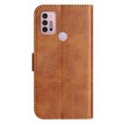 For Motorola Moto G10 / G20 / G30 Dual-Folded S-shape Leather Phone Case(Brown) - 3