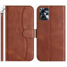 For Motorola Moto G13 Dual-Folded S-shape Leather Phone Case(Coffee) - 1