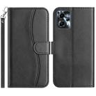 For Motorola Moto G14 4G Dual-Folded S-shape Leather Phone Case(Black) - 1