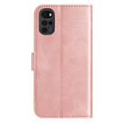 For Motorola Moto G22 Dual-Folded S-shape Leather Phone Case(Rose Gold) - 3