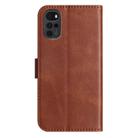 For Motorola Moto G22 Dual-Folded S-shape Leather Phone Case(Coffee) - 3