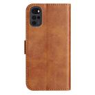 For Motorola Moto G22 Dual-Folded S-shape Leather Phone Case(Brown) - 3