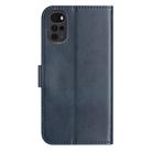For Motorola Moto G22 Dual-Folded S-shape Leather Phone Case(Navy Blue) - 3