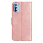 For Motorola Moto G31 / G41 Dual-Folded S-shape Leather Phone Case(Rose Gold) - 3