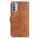 For Motorola Moto G31 / G41 Dual-Folded S-shape Leather Phone Case(Brown) - 3