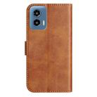 For Motorola Moto G35 Dual-Folded S-shape Leather Phone Case(Brown) - 3
