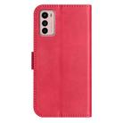 For Motorola Moto G42 Dual-Folded S-shape Leather Phone Case(Rose Red) - 3