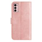 For Motorola Moto G42 Dual-Folded S-shape Leather Phone Case(Rose Gold) - 3