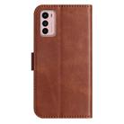 For Motorola Moto G42 Dual-Folded S-shape Leather Phone Case(Coffee) - 3