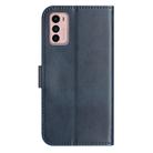 For Motorola Moto G42 Dual-Folded S-shape Leather Phone Case(Navy Blue) - 3