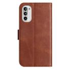For Motorola Moto G52 Dual-Folded S-shape Leather Phone Case(Coffee) - 3