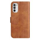 For Motorola Moto G52 Dual-Folded S-shape Leather Phone Case(Brown) - 3