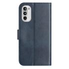 For Motorola Moto G52 Dual-Folded S-shape Leather Phone Case(Navy Blue) - 3