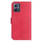 For Motorola Moto G54 Dual-Folded S-shape Leather Phone Case(Rose Red) - 3