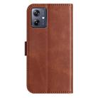 For Motorola Moto G54 Dual-Folded S-shape Leather Phone Case(Coffee) - 3
