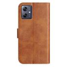 For Motorola Moto G54 Dual-Folded S-shape Leather Phone Case(Brown) - 7