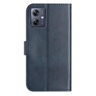 For Motorola Moto G54 Dual-Folded S-shape Leather Phone Case(Navy Blue) - 3