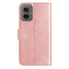 For Motorola Moto G55 Dual-Folded S-shape Leather Phone Case(Rose Gold) - 3