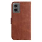 For Motorola Moto G55 Dual-Folded S-shape Leather Phone Case(Coffee) - 3