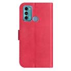 For Motorola Moto G60 Dual-Folded S-shape Leather Phone Case(Rose Red) - 3