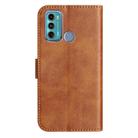 For Motorola Moto G60 Dual-Folded S-shape Leather Phone Case(Brown) - 3