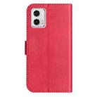 For Motorola Moto G73 Dual-Folded S-shape Leather Phone Case(Rose Red) - 3