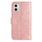 For Motorola Moto G73 Dual-Folded S-shape Leather Phone Case(Rose Gold) - 3