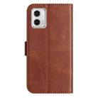 For Motorola Moto G73 Dual-Folded S-shape Leather Phone Case(Coffee) - 3
