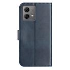 For Motorola Moto G84 5G Dual-Folded S-shape Leather Phone Case(Navy Blue) - 3