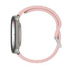 For Amazfit Active 2 Silver Buckle Silicone Sport Watch Band(Pink) - 3