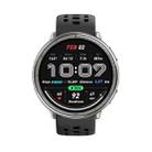 For Amazfit Active 2 Silver Buckle Silicone Sport Watch Band(Black) - 2