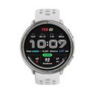 For Amazfit Active 2 Silver Buckle Silicone Sport Watch Band(Grey) - 2