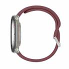 For Amazfit Active 2 Silver Buckle Silicone Sport Watch Band(Wine Red) - 3