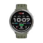 For Amazfit Active 2 Silver Buckle Silicone Sport Watch Band(Army Green) - 2