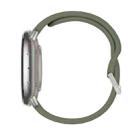 For Amazfit Active 2 Silver Buckle Silicone Sport Watch Band(Army Green) - 3