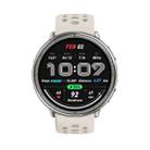 For Amazfit Active 2 Silver Buckle Silicone Sport Watch Band(Starlight) - 2