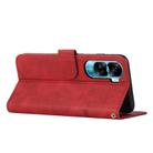 For Honor 90 Lite / X50i 5G Stitching Calf Texture Buckle Leather Phone Case(Red) - 3