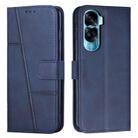 For Honor 90 Lite / X50i 5G Stitching Calf Texture Buckle Leather Phone Case(Blue) - 1