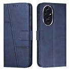 For Honor 200 Stitching Calf Texture Buckle Leather Phone Case(Blue) - 1