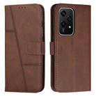 For Honor 200 Lite Global Stitching Calf Texture Buckle Leather Phone Case(Brown) - 1