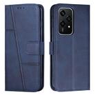 For Honor 200 Lite Global Stitching Calf Texture Buckle Leather Phone Case(Blue) - 1