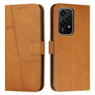 For Honor 200 Lite Global Stitching Calf Texture Buckle Leather Phone Case(Yellow) - 1