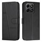 For Honor X6b / X6a Stitching Calf Texture Buckle Leather Phone Case(Black) - 1
