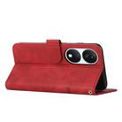 For Honor X7b 4G / 5G / 90 Smart Stitching Calf Texture Buckle Leather Phone Case(Red) - 3