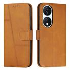 For Honor X7b 4G / 5G / 90 Smart Stitching Calf Texture Buckle Leather Phone Case(Yellow) - 1