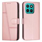 For Honor X8b Stitching Calf Texture Buckle Leather Phone Case(Rose Gold) - 1
