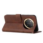 For Honor X9c 5G Stitching Calf Texture Buckle Leather Phone Case(Brown) - 3