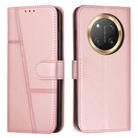 For Honor X9c 5G Stitching Calf Texture Buckle Leather Phone Case(Rose Gold) - 1